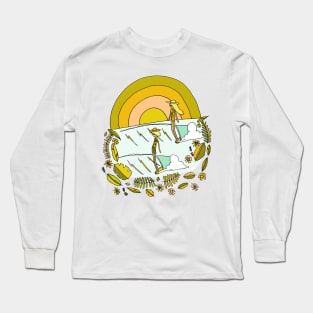 summer forever tropical surf retro surf art by surfy birdy Long Sleeve T-Shirt